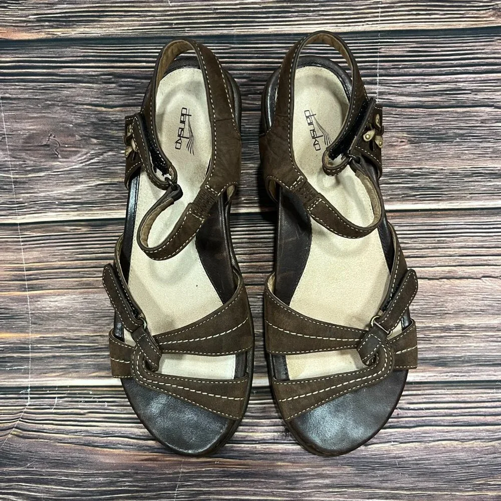 Dansko‎ Caroline Women's Brown Ankle Strap Comfort Sandals Shoes